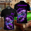 BlueJose Bowling And Pins Curved Paint Customized Name, Team Name 3D Shirt (4 Colors)