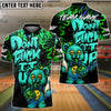 BlueJose Bowling And Pins Bear Scary Teddy Graffiti Style Customized Name, Team Name 3D Shirt (4 Colors)