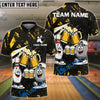 BlueJose Bowling And Pins Funny Beer & Bowling Pins Cartoon Design Customized Name, Team Name 3D Shirt (6 Colors)