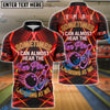 BlueJose Bowling Ten Pin Laugh Neon Design Customized Name, Team Name 3D Shirt (4 Colors)