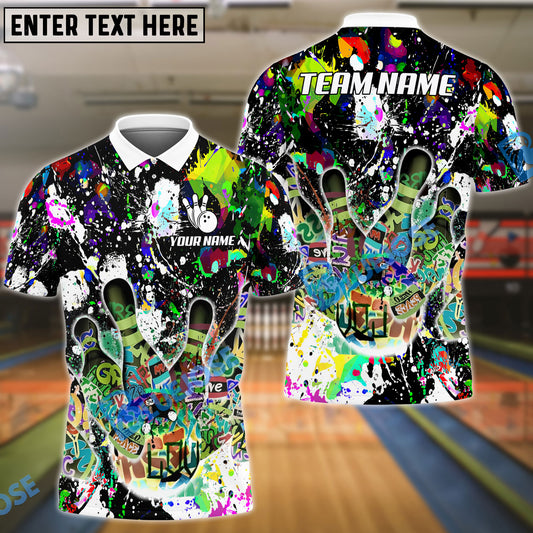 BlueJose Bowling Black Graffiti Splash Paint Personalized Shirt