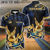 BlueJose Bowling And Pins Strike Warrior Golden Pattern Customized Name 3D Shirt (4 Colors)