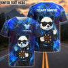 BlueJose Darts Cool Panda Graffiti Style Customized Name, Team Name 3D Shirt (4 Colors)