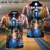 BlueJose Bowling Zombie Pins in Dark Alley Customized Name, Team Name 3D Shirt (4 Colors)