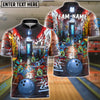 BlueJose Bowling Zombie Pins in Dark Alley Customized Name, Team Name 3D Shirt (4 Colors)