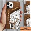 BlueJose Deer Hunting Premium Brown Pattern Personalized Name Phone Case (4 colors)