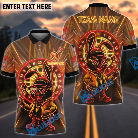 BlueJose Darts Neon Bunny Swag Customized Name, Team Name 3D Shirt (4 Colors)
