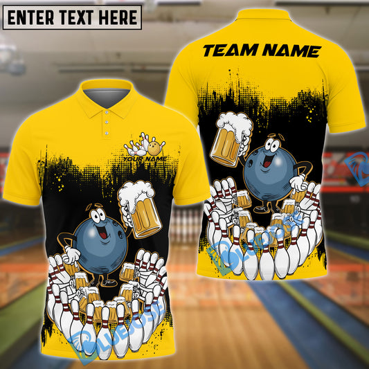 BlueJose Bowling Party Pins Funny Ball Customized Name, Team Name 3D Shirt