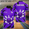 BlueJose Bowling And Pins Light And Shadow Customized Name 3D Shirt (4 Colors)