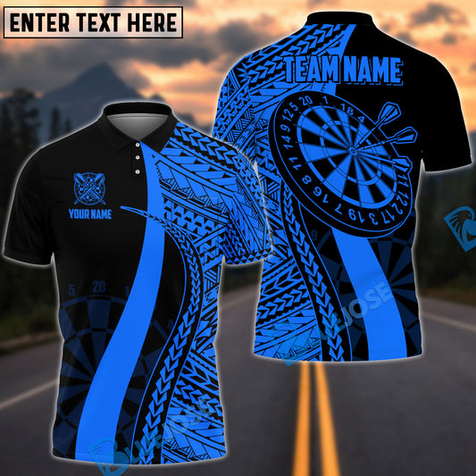 BlueJose Darts Tribal Pattern Personalized Name, Team Name Pocket Shirt (4 Colors)