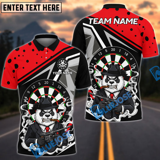 BlueJose Darts Gangster Panda Dartboard Customized Name, Team Name 3D Shirt (4 Colors)