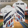 BlueJose Bowling US Flag Ball Pattern Customized Name, Team Name 3D Shirt
