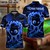 BlueJose Billiards 8 Ball Pool Neon Fire Personalized Name Shirt (4 Colors)