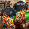 BlueJose Billiards Ball 9 Fireball Magic Personalized Name Shirt (4 Colors)