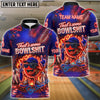 BlueJose Bowling And Pins Fiery Cartoon Ball Customized Name, Team Name 3D Shirt (4 Colors)