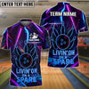 BlueJose Bowling Neon Strike Spare Quote Customized Name, Team Name 3D Shirt (4 Colors)