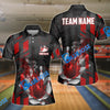 BlueJoses Bowling And Pins Flame Smoke Customized Name 3D Shirt ( 6 Colors)