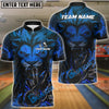 BlueJose Bowling And Pins Lion Flame Fury Customized Name, Team Name 3D Shirt (4 Colors)
