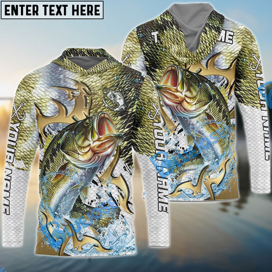 Bluejose Bass Fishing Trophy Power Splash Art Custom Name & Team Name 3D Shirts