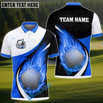 BlueJose Golf Ball Art Color Fire Customized Name, Team Name 3D Shirts (4 Colors)