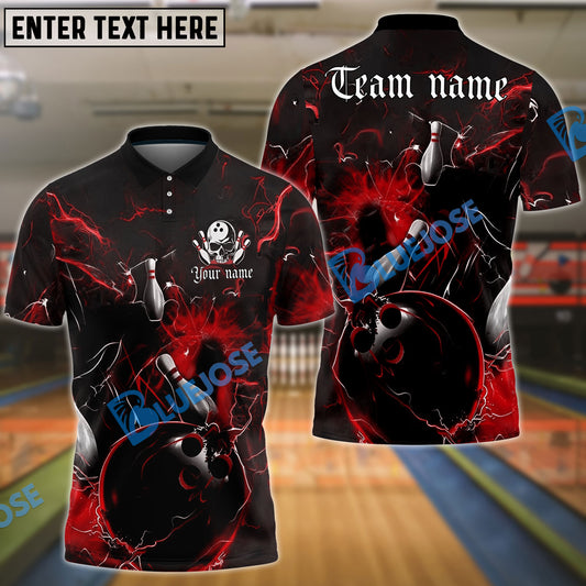 BlueJose Gear With Skull-Themed Bowling Personalized Name, Team Name 3D Shirt (4 Colors)