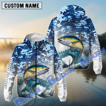 BlueJose Tuna Fishing Camo Pattern Personalized Windbreaker Jacket