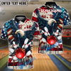 BlueJose Bowling And Pins Patriot Beak Personalized Name, Team Name Unisex Shirt
