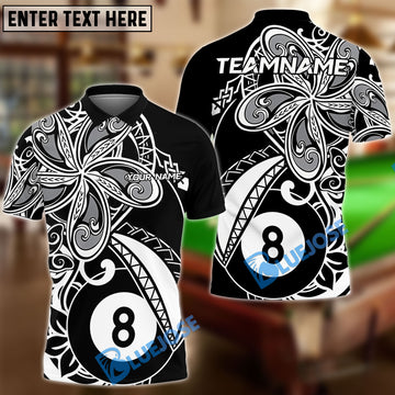 BlueJose Billiards Ball 8 Tribal Maori Style Customized Name, Team Name 3D Shirt