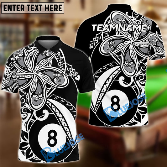 BlueJose Billiards Ball 8 Tribal Maori Style Customized Name, Team Name 3D Shirt