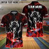BlueJose Bowling And Pins Flaming Black Panther Customized Name 3D Shirt (6 Colors)