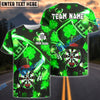BlueJose Darts Irish Leprechaun Dartboard Green Lucky Clover Theme Multicolor Options Personalized Name Shirt (4 Colors)