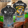 BlueJose Billiards Ball 8 Funny Cartoon Shark, Bubble Design Personalized Name Shirt (4 Colors)