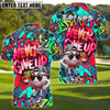 BlueJose Never Give Up Graffiti Golf Shirt Customized Name, Team Name 3D Shirts (4 Colors)