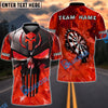 BlueJose Darts Skull Punisher Flame Customized Name, Team Name 3D Shirt (4 Colors)