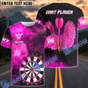 BlueJose Darts Pink Player Arrow With Wings Personalized Name 3D Shirt