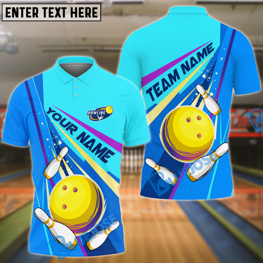 BlueJose Bowling And Pins  Colorful Strike Personalized Name Team Name 3d Shirt ( 4 Colors )