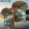 BlueJose Bass Fishing Leather Pattern Personalized Shirt