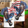 BlueJose Billiards 8 Ball Eagle US Flag Retro Personalized Name, Team Name Unisex Shirt