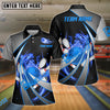 BlueJose Flame Bowling And Pins Tornado Pattern Multicolor Customized Name 3D Shirt for Women