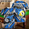 BlueJose Billiards Ball 8&9 Lightning Racing Personalized Name Shirt (4 Colors)