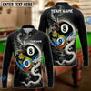 BlueJose Billiards 8 And 9 Ball Black And White Dragon Couple Personalized Shirt