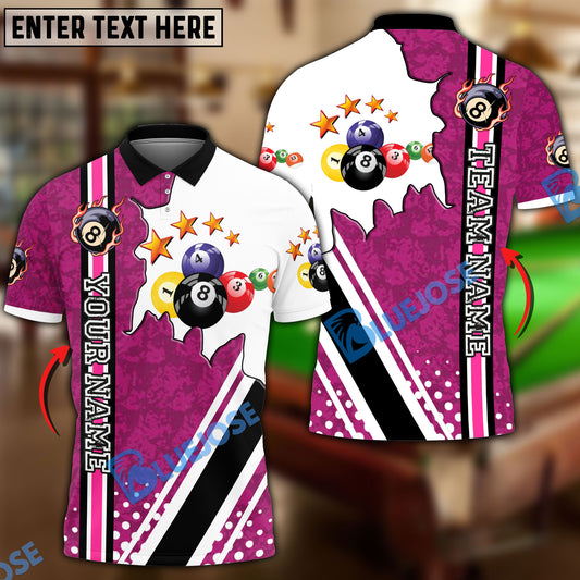 BlueJose Personalized Billiard Ball Multicolored Polo Shirt