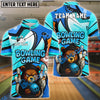 BlueJose Bowling Ball & Pins Angry Bear Customized Name, Team Name 3D Shirt (4 Colors)