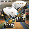 BlueJose Bowling And Pins Lightning Claws Pattern Customized Name 3D Shirt (4 Colors)