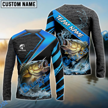 Bluejose Bass Fishing Premium Fish Pattern Name & Team Name 3D Shirts