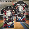 BlueJose Bowling And Pins Bloody Wolf Customized Name, Team Name 3D Shirt (4 Colors)