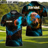 BlueJose American Eagle Lightning Golf Shirt Customized Name, Team Name 3D Shirts (4 Colors)