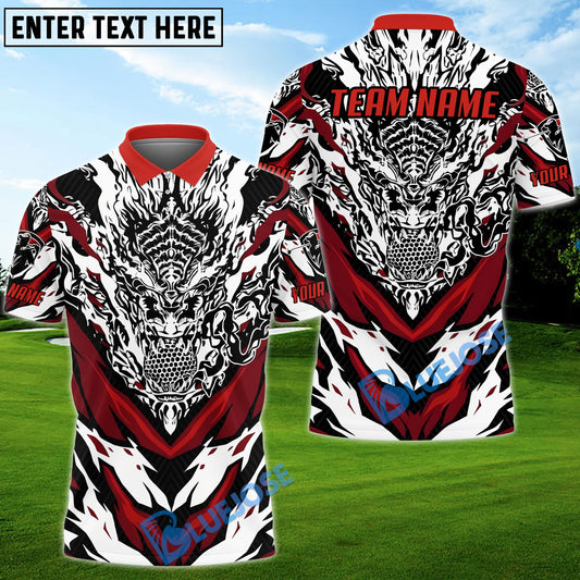 BlueJose Golf Dragon Pattern Customized Name, Team Name 3D Shirts (4 Colors)