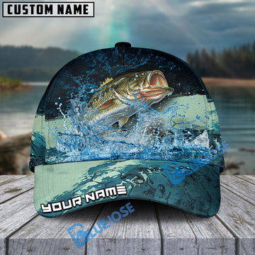 BlueJose Personalized Bass Fishing Aqua Strike Classic Cap