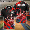 BlueJoses Bowling And Pins Grunge Flame Customized Name 3D Shirt ( 6 Colors)